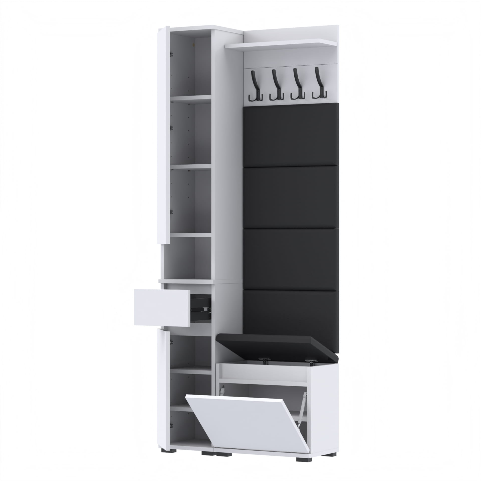 Garderoba 80x30cm V50 Supra30 4 Panele D1 BIA